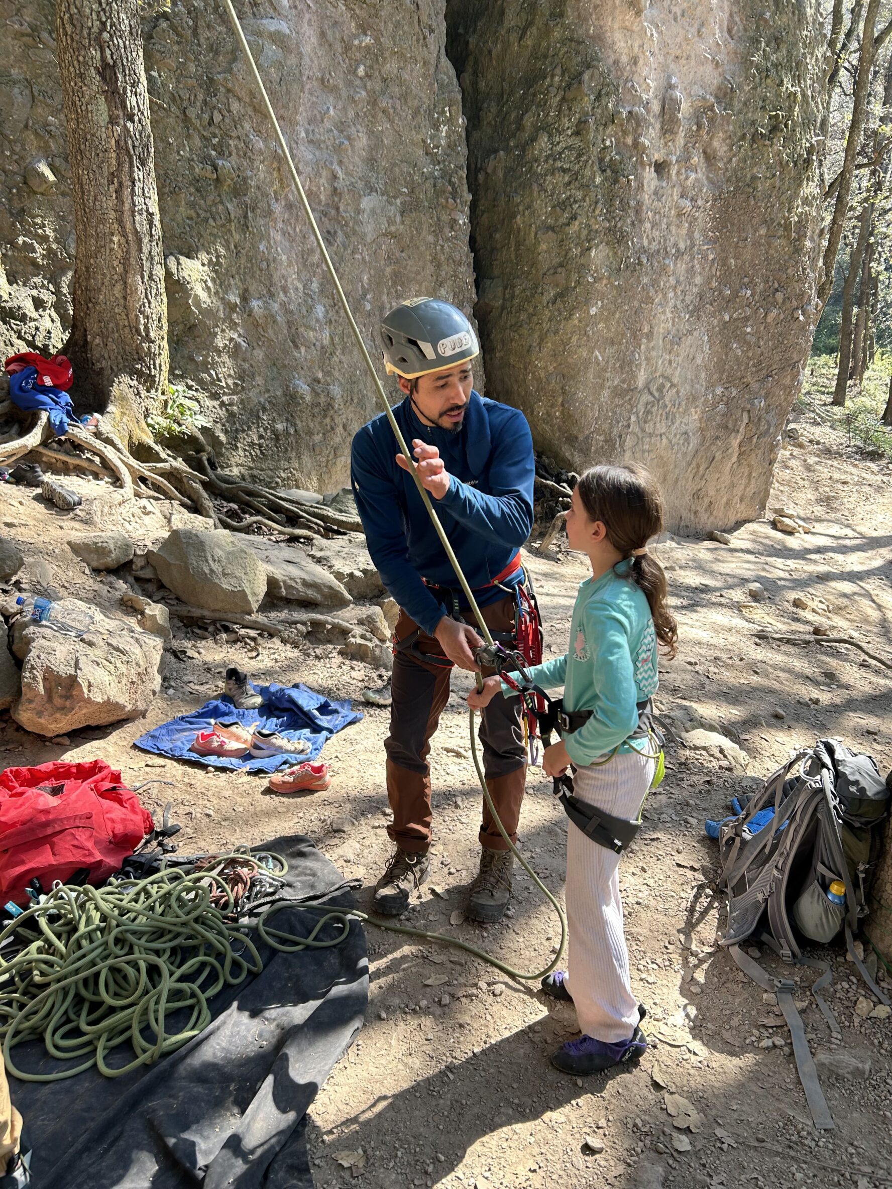 Rock climbing with kids