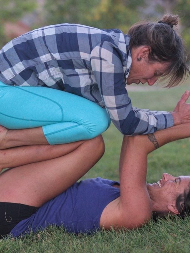 Guided rock climbing and yoga tour in Moab