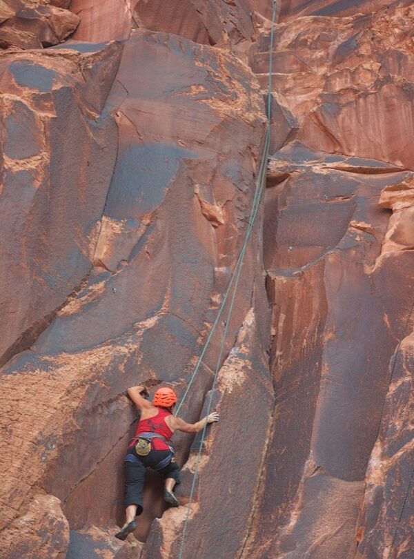 Guided rock climbing and yoga tour in Moab