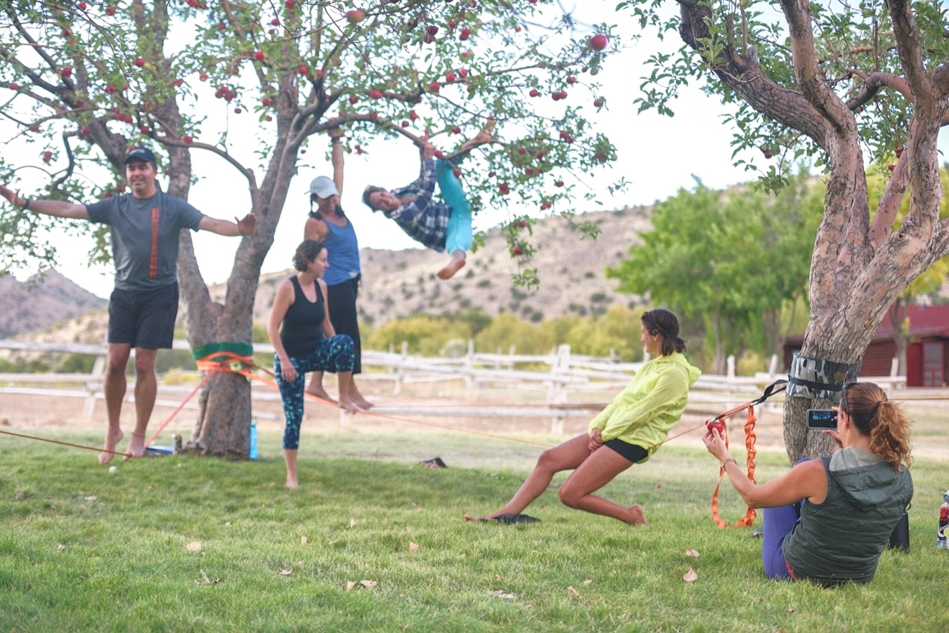 Friends doing Yoga in Moab