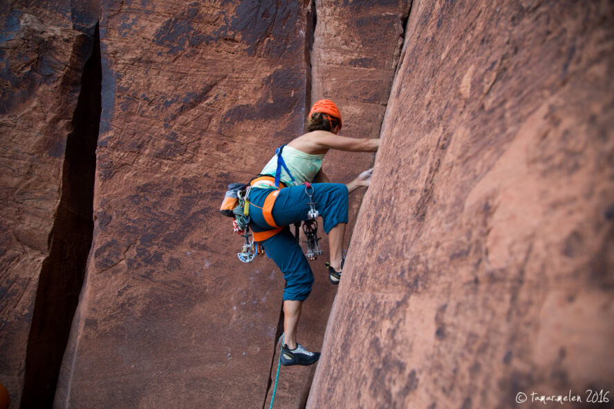 Guided rock climbing and yoga tour in Moab