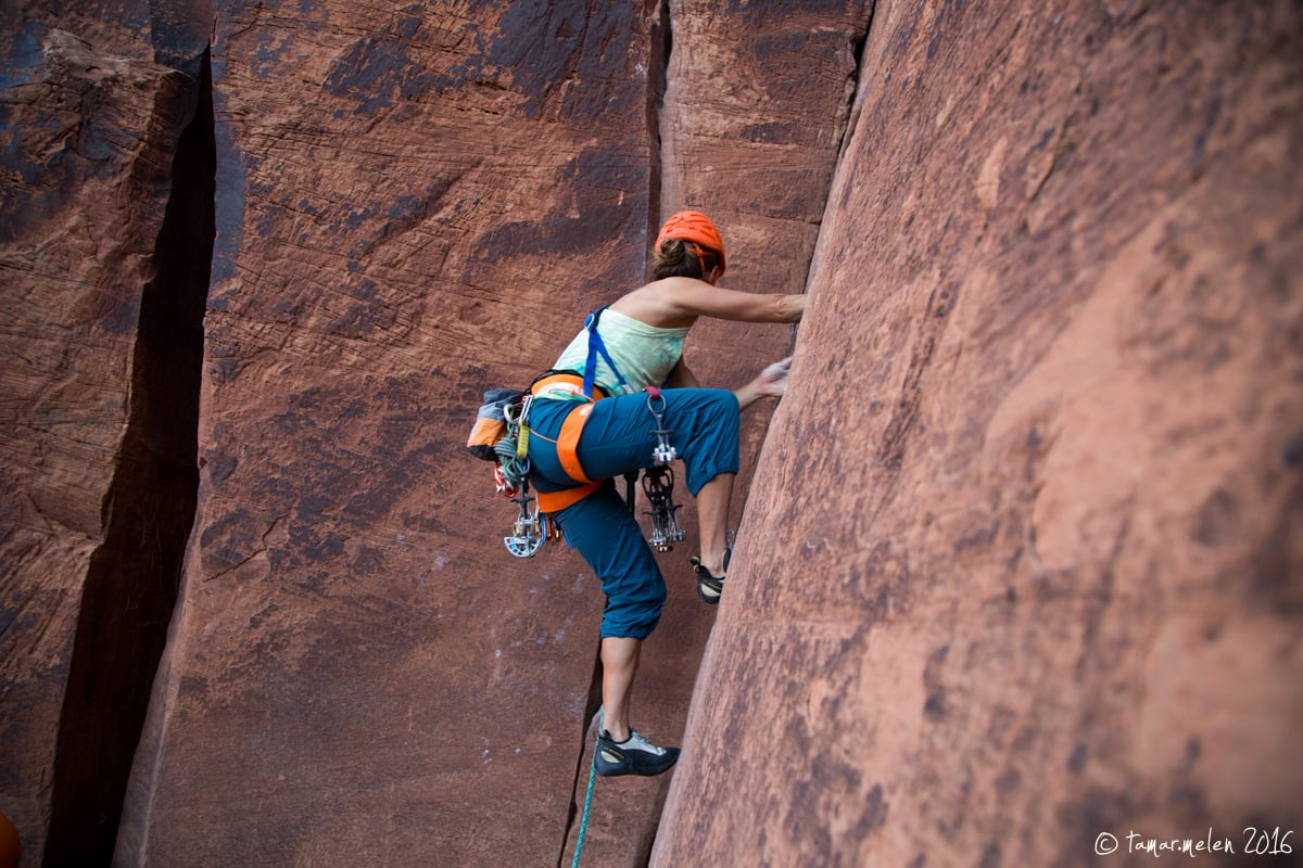 Guided rock climbing and yoga tour in Moab