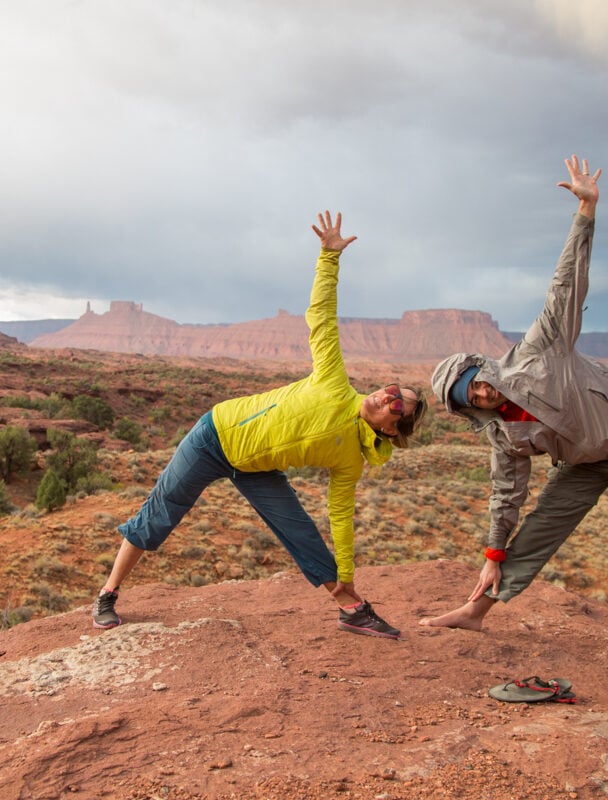 Guided rock climbing and yoga tour in Moab