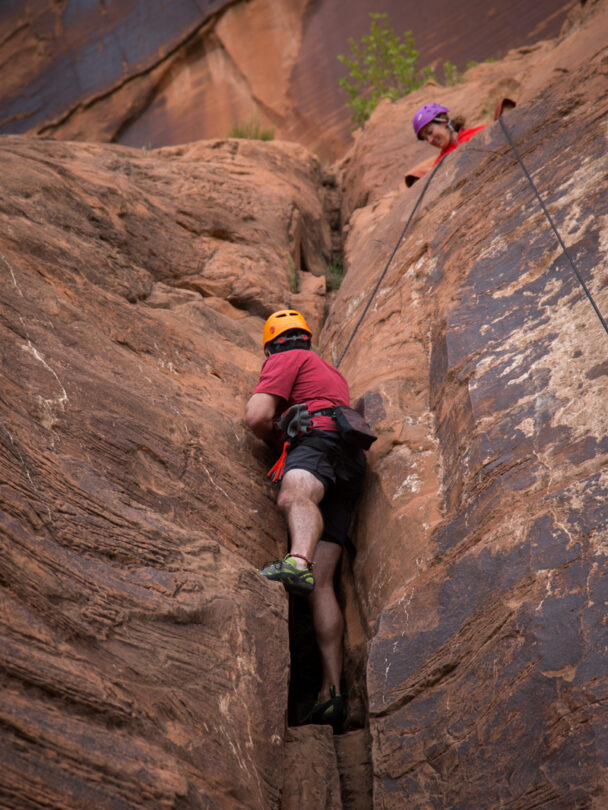 Guided rock climbing and yoga tour in Moab