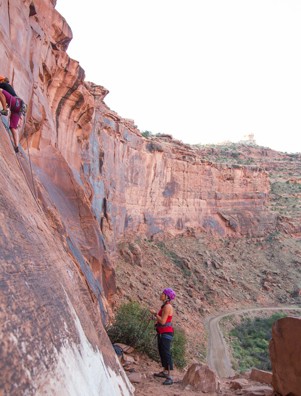 Guided rock climbing and yoga tour in Moab