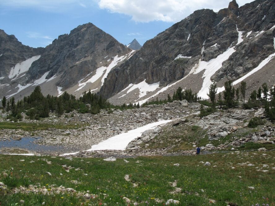 Amazing view of the Tetons while grabbing water on the Paintbrush Canyon Trail.