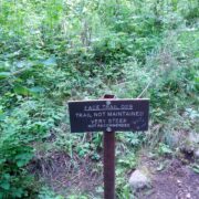 The Face Trail signpost warning of the dangers ahead.