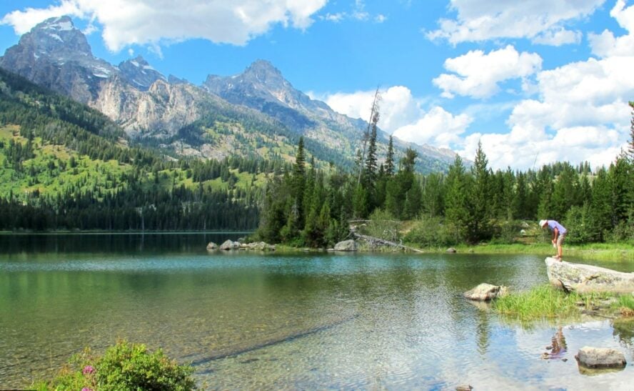 Taggart Lake, a small high-elevation lake, is the gateway to Avalanche Canyon. And a great place for fishing