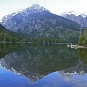 Taggart Lake in the Tetons is crystal clear.