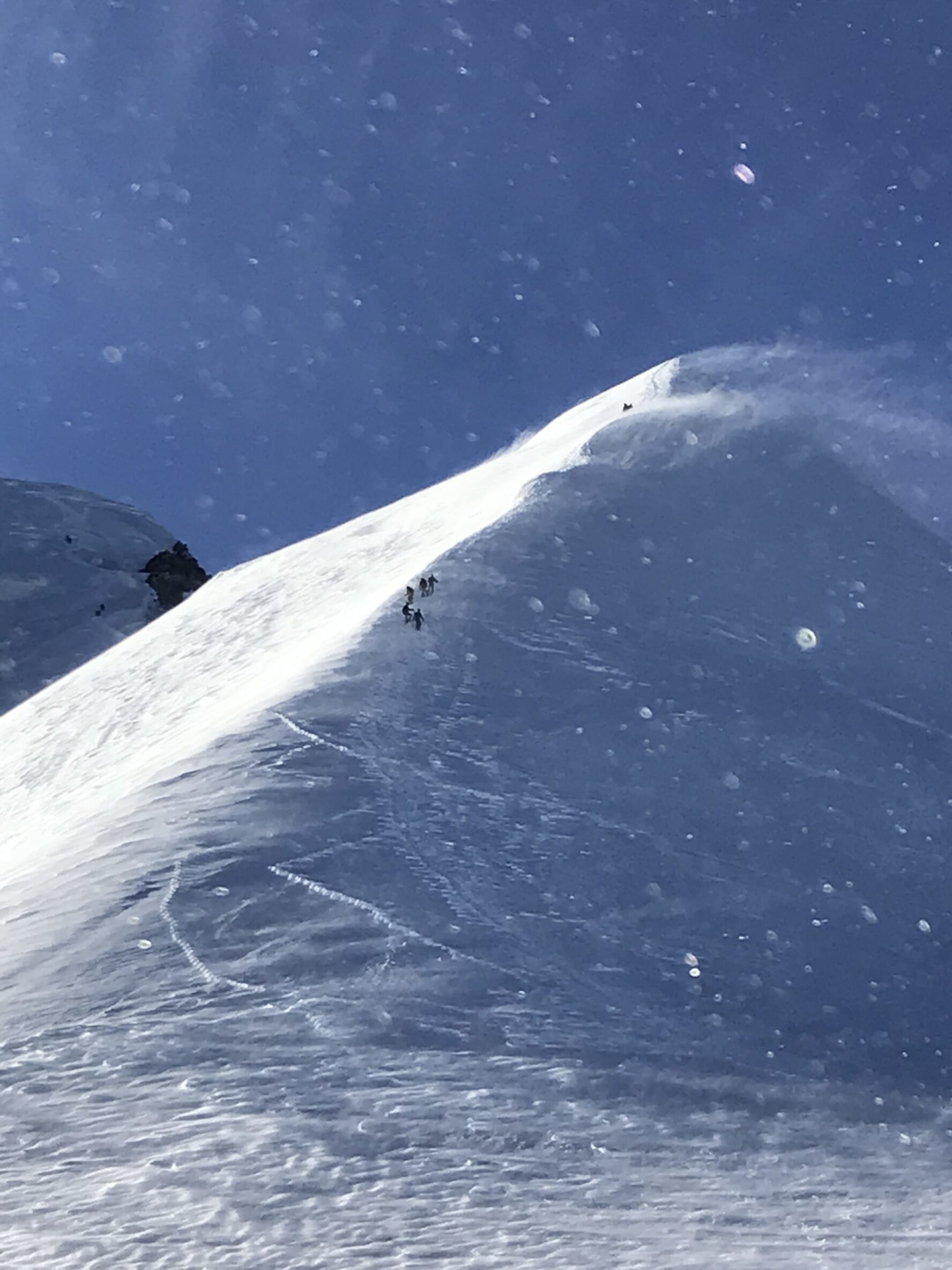 Climbers going uphill, Mont Blanc