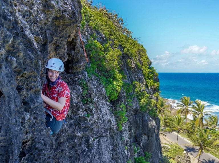 Climbing rocks in Puerto Rico
