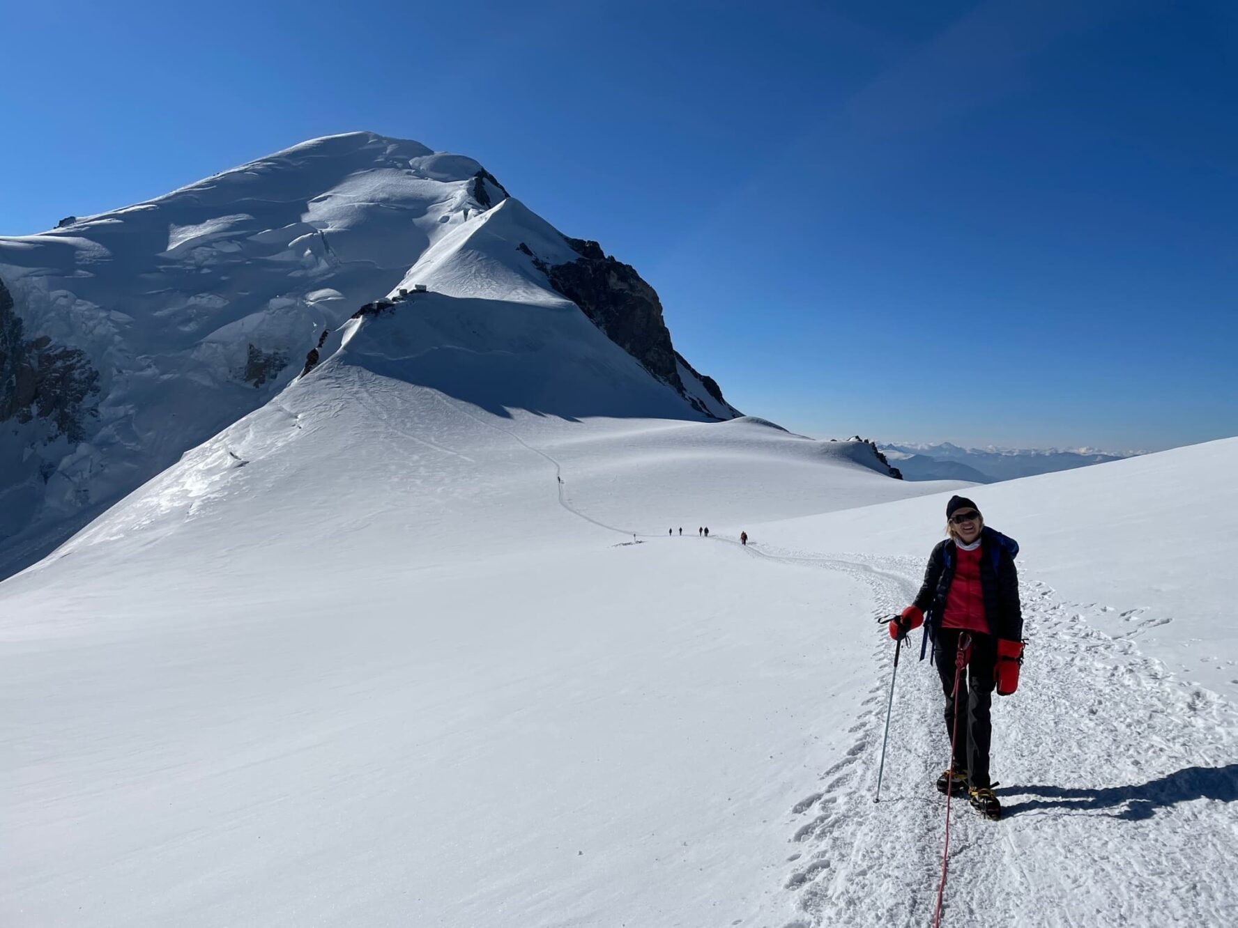 Happy climber in Mont Blanc