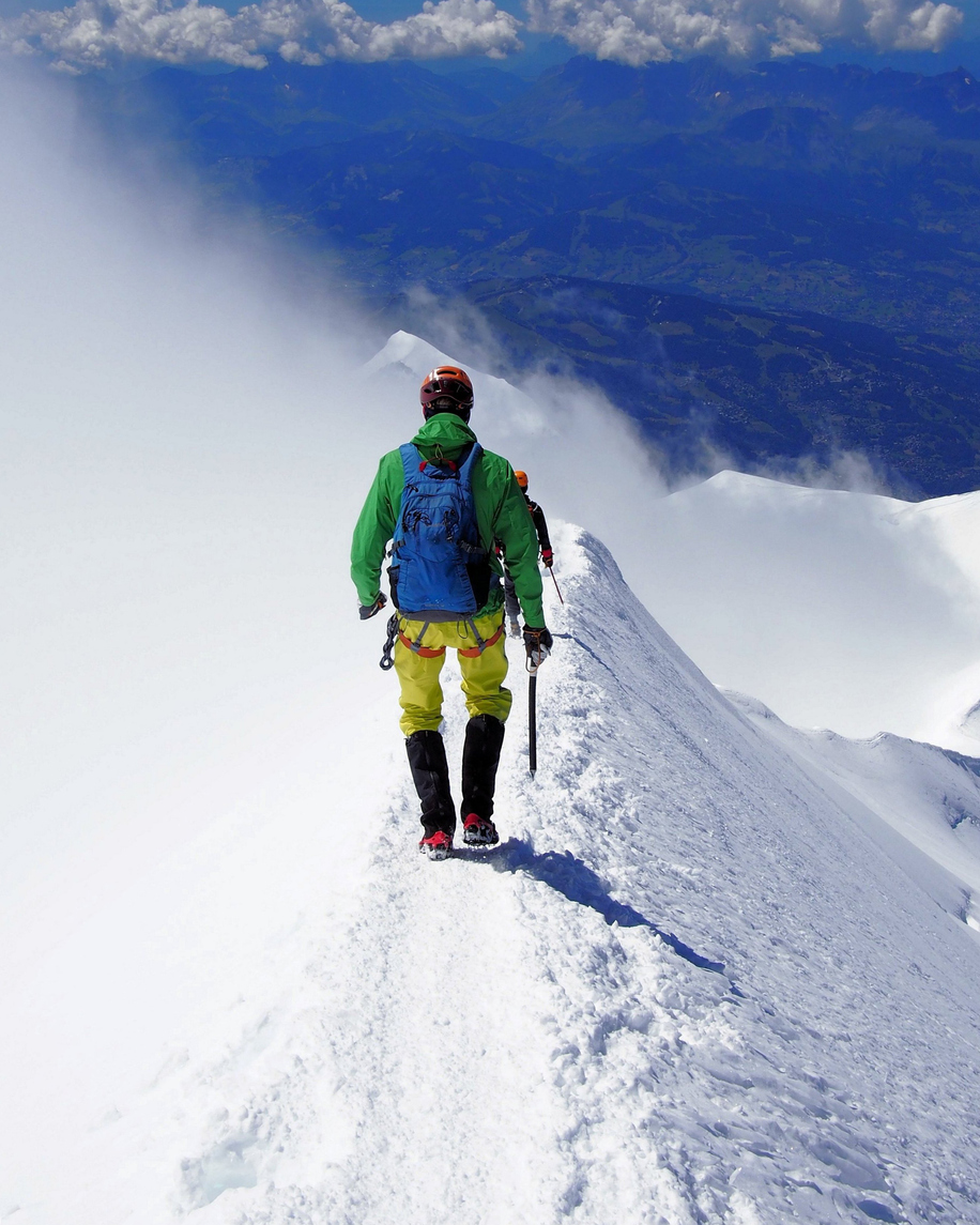Mont Blanc ascent climber