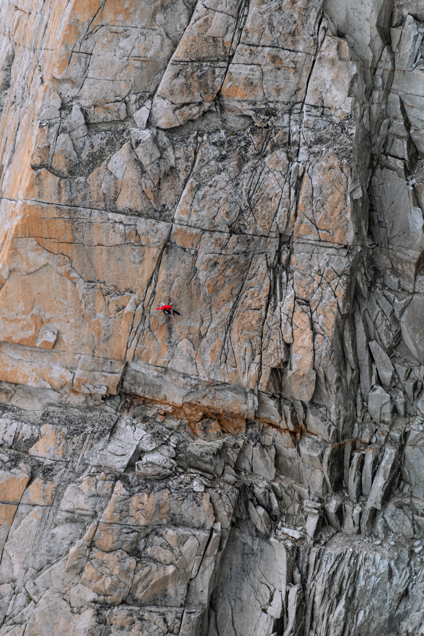 Rock climber climbing in Chamonix