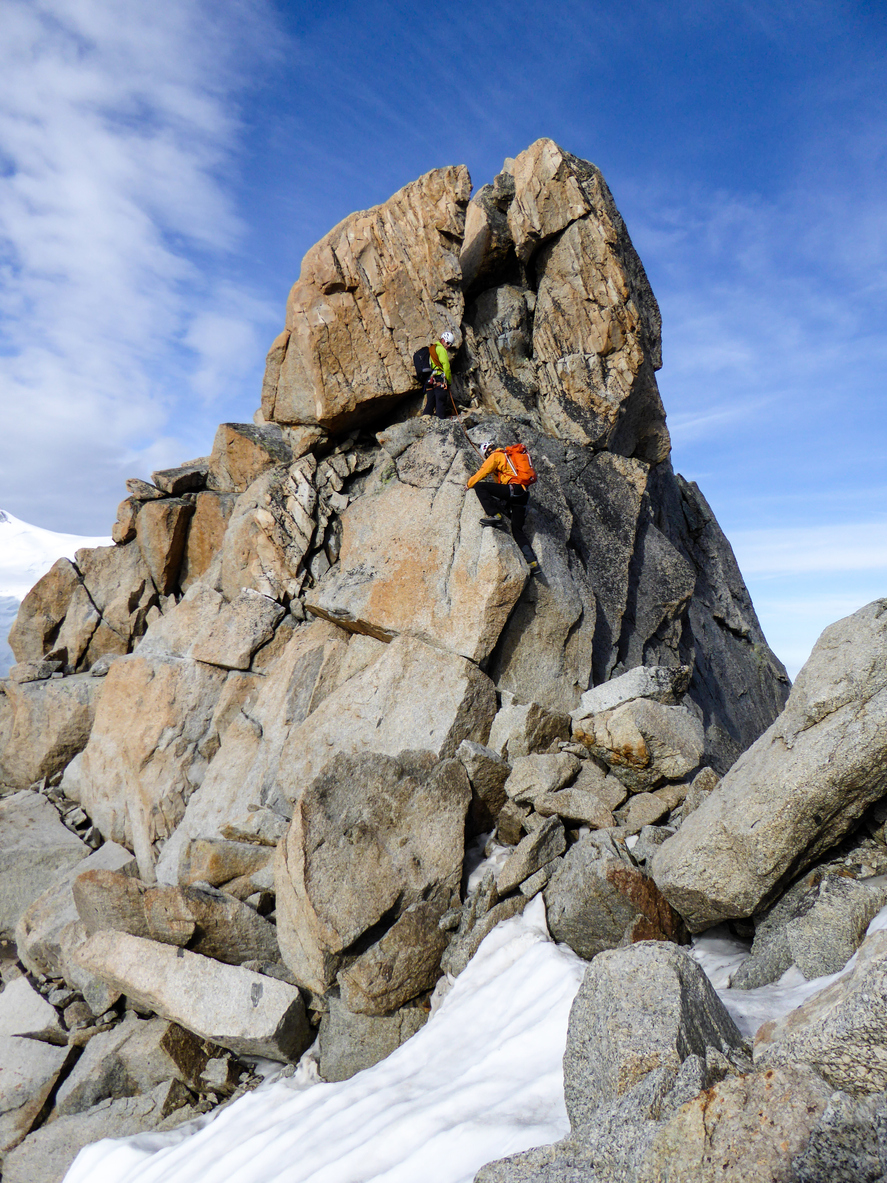 Rock climbers two in Chamonix