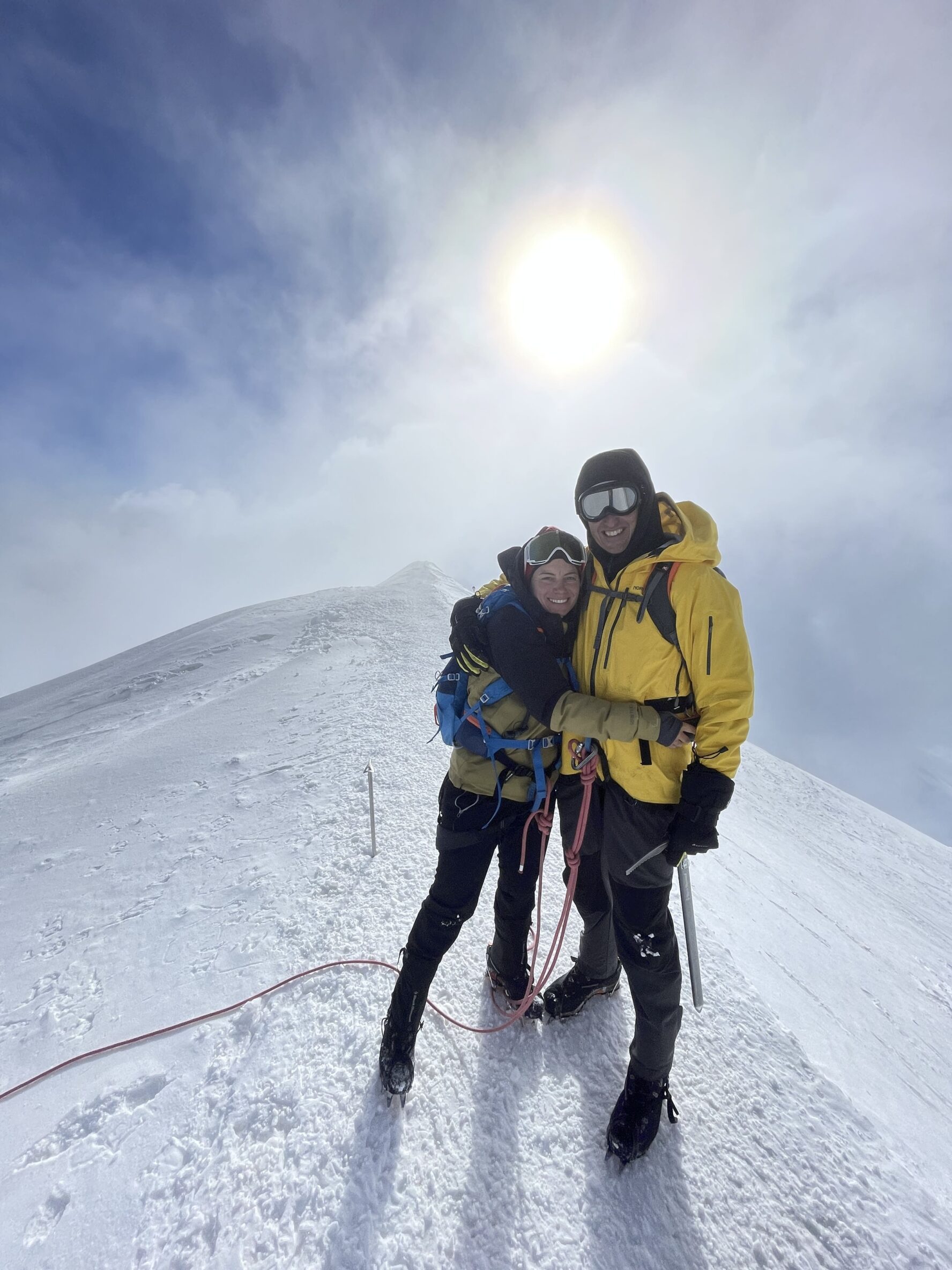 Two happy climbers in Mont Blanc