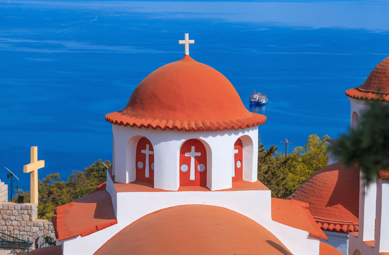 Typical Greek monastery in Kalymnos