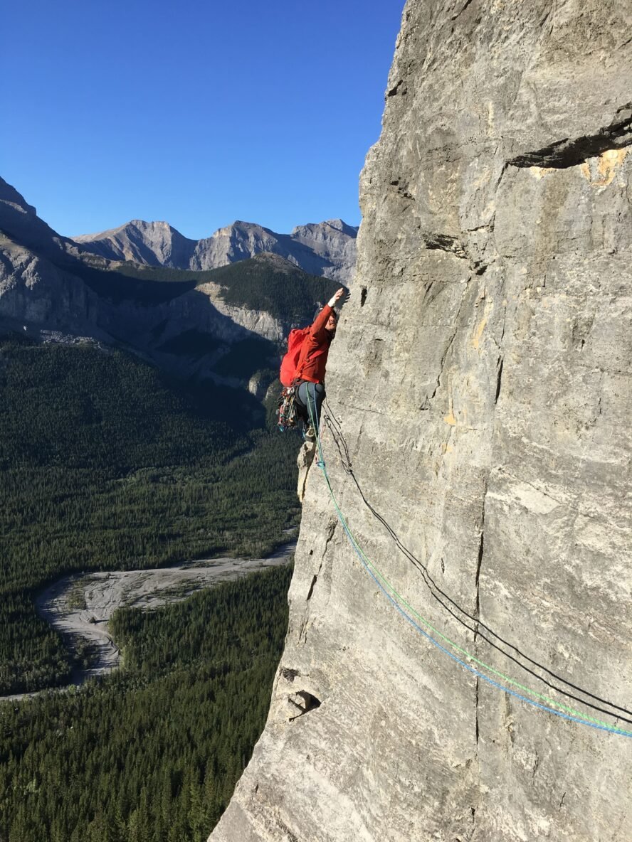 As a guide you’re always thinking about the follower, such as how to set up the ropes to keep the client safe from swings. Photo courtesy of Greg Hill