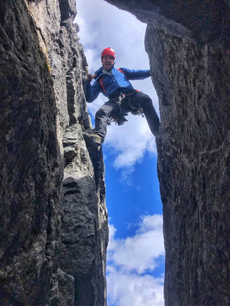 It’s not all work in the mountains. A big part of the experience is having fun and I try to make sure clients are enjoying themselves out there! Photo courtesy of Greg Hill