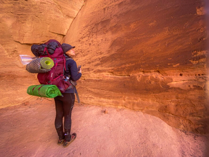 The typical Paria Canyon backpacking trip takes about five days so you’ll need to be able to comfortably carry over 35 lbs. of gear, clothing, and food.