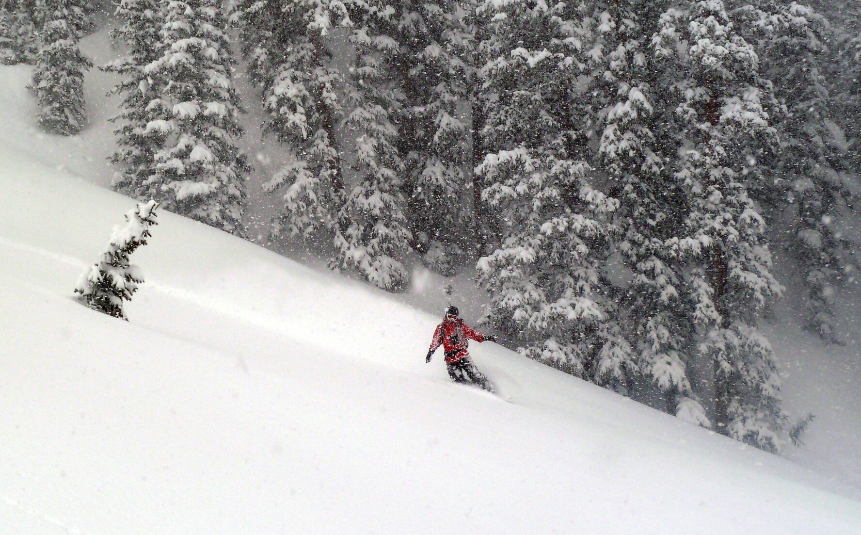 Backcountry skier on a slope