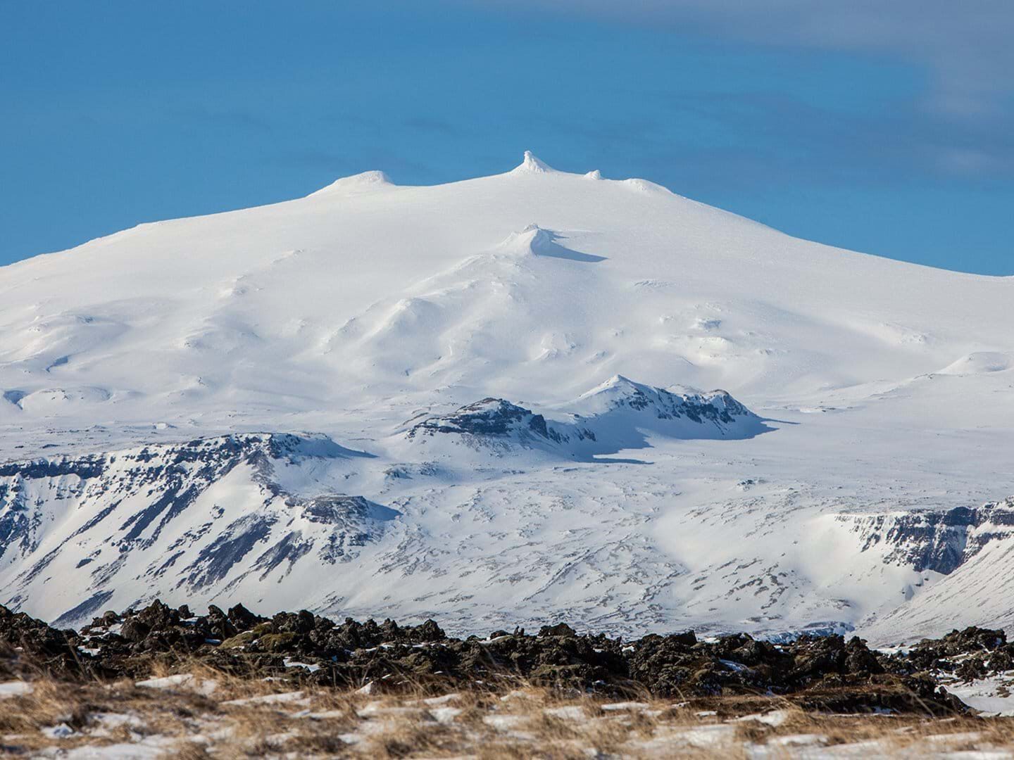Peak of the volcano in Iceland