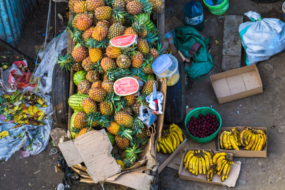 Fruits for sale on Arusha street. Tanzania.