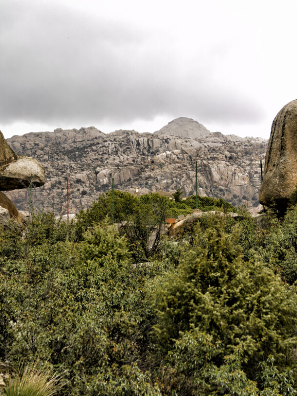 Sunny day and rocks in La Pedriza
