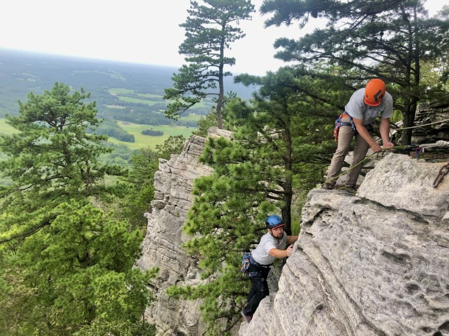 pilot mountain rock climbing