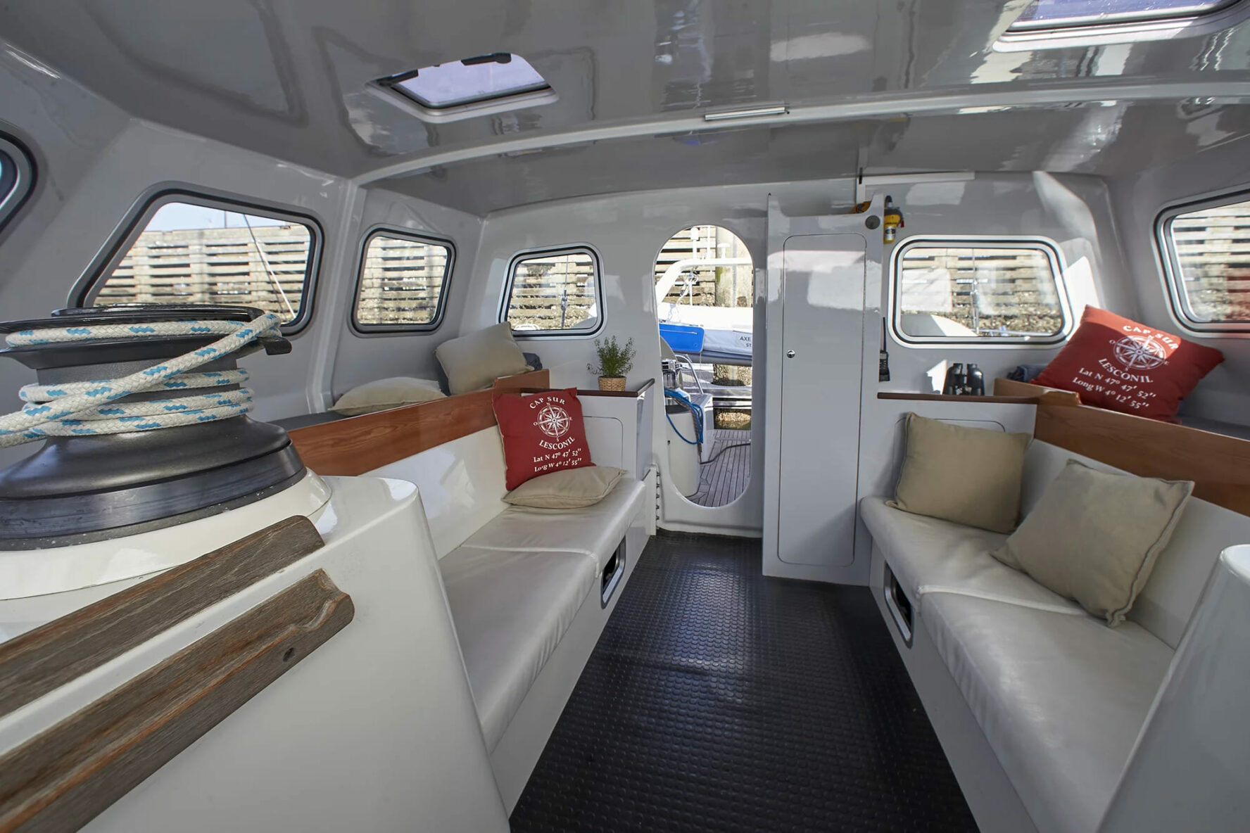 Interior of a sailboat in Svalbard