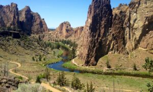 Crossing the bridge in the river gorge brings you to this unfurling amphitheater of stunning rock