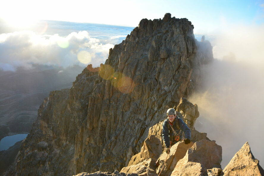 Climbing the North Face Route, Chogoria