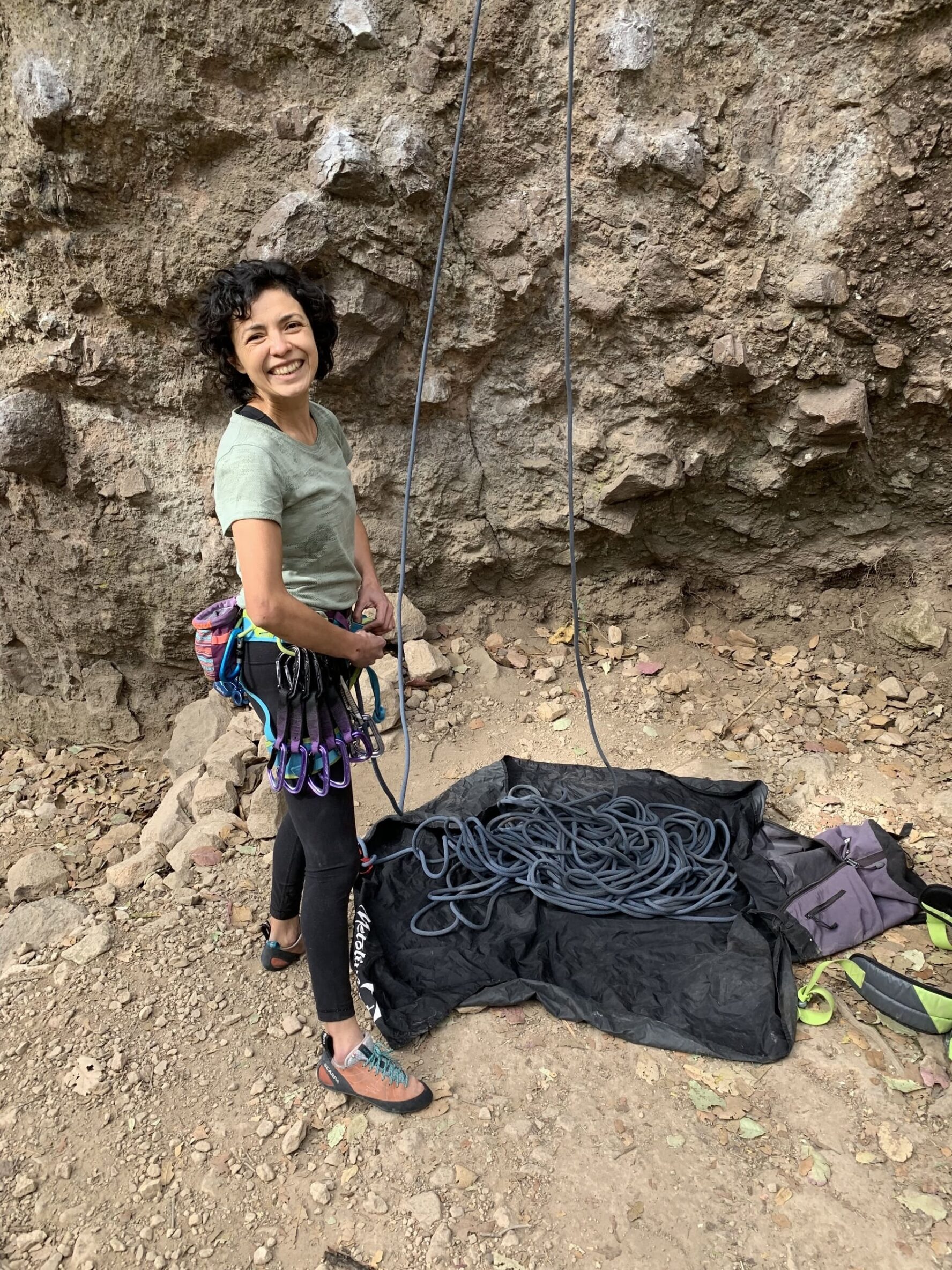 Climbing equipment and climber in Mexico
