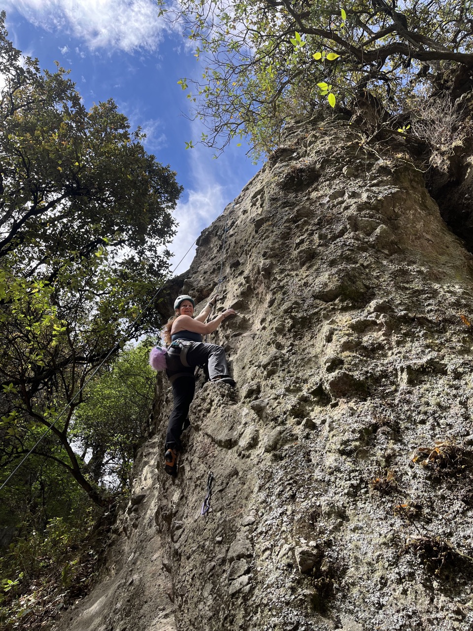 WOman climbing in Mexico