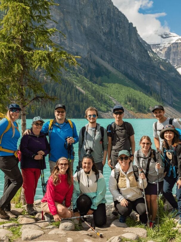 Group hikers Six Glaciers