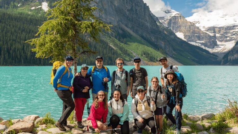 Group hikers Six Glaciers