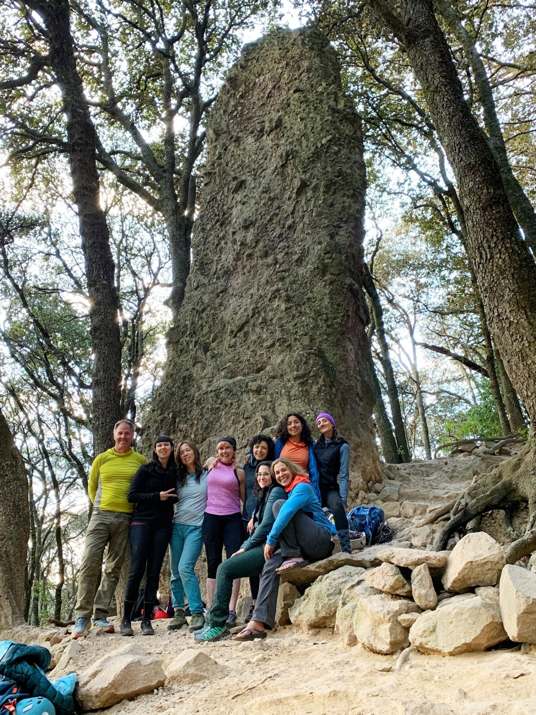 Group of women in Mexico, climbing