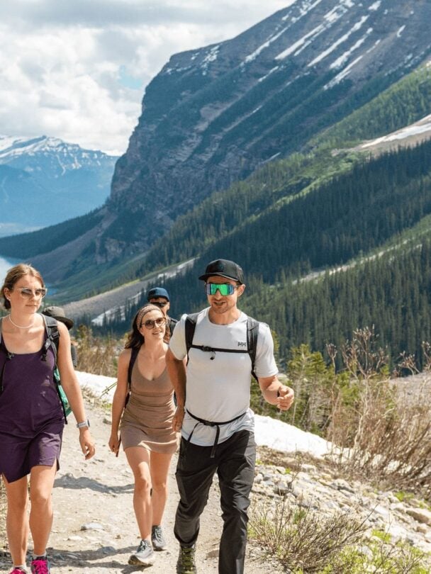 Group hikers Six Glaciers