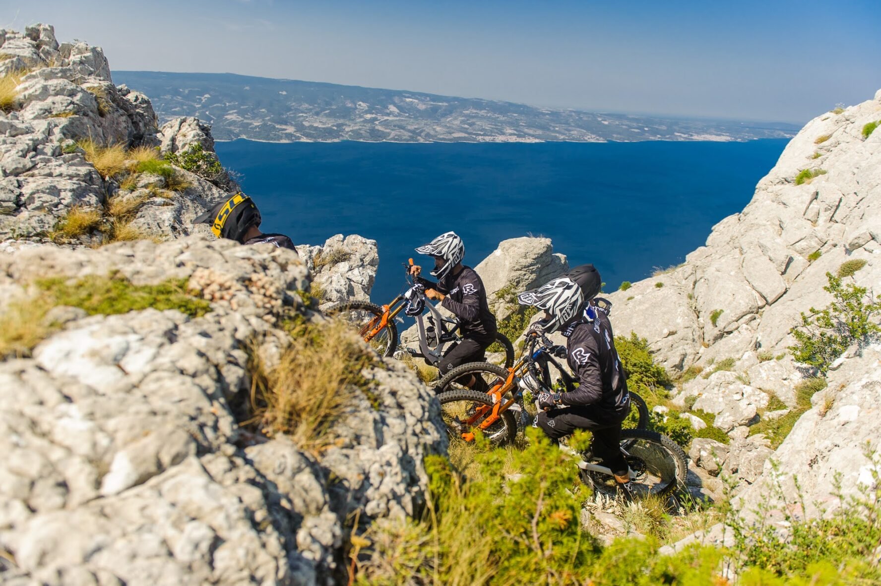 Bikers enjoying the views of the sea