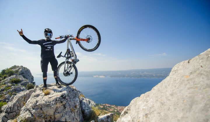 A guy posing for a photo on MTB trails near Omis