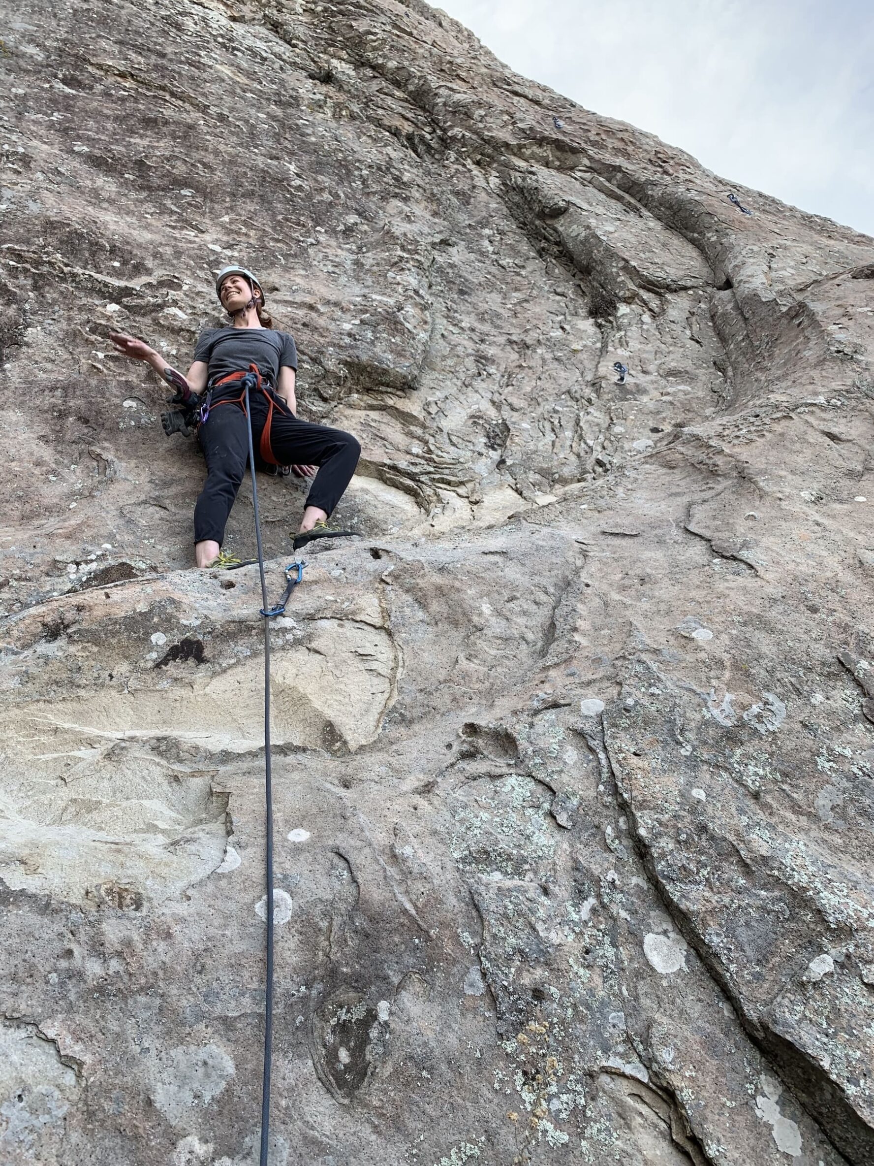 One woman on crag in Mexico