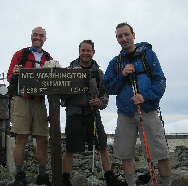 A hiker on Mt. Washington
