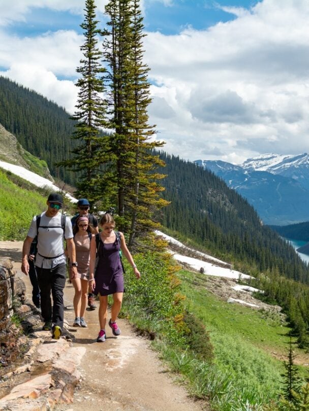 Group hikers Six Glaciers