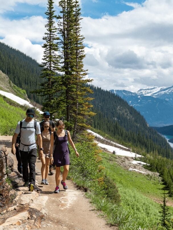 Group hikers Six Glaciers