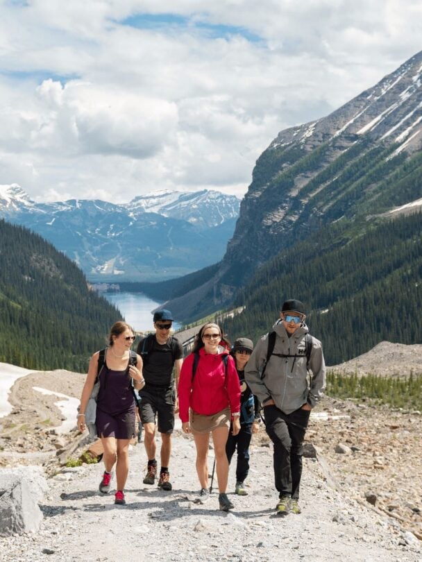Group hikers Six Glaciers