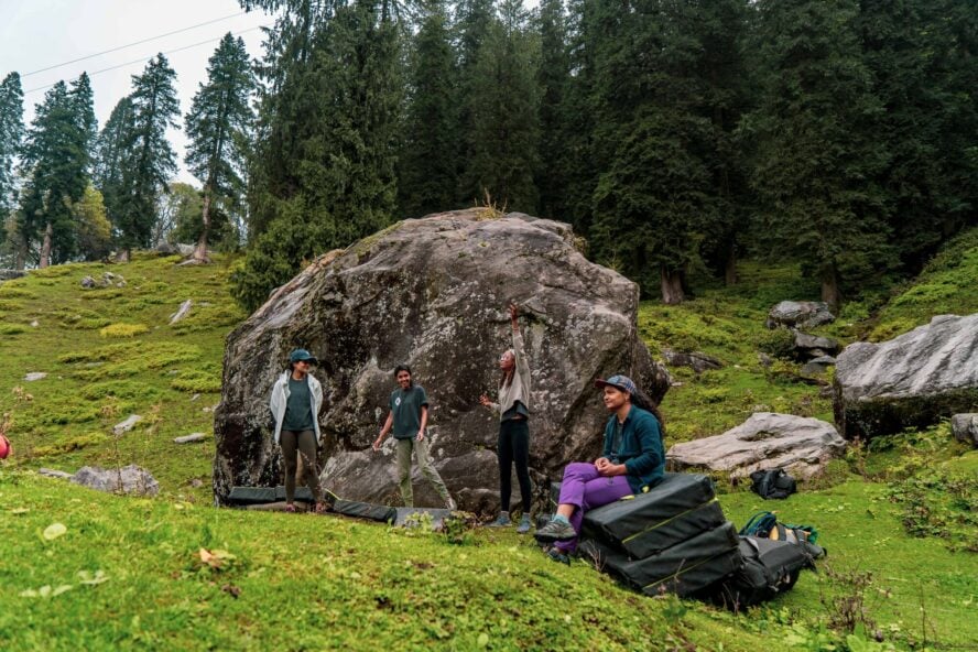 CLAW organisers teach the basics of climbing, such as movement techniques, how to read a route, and how to fall, on the first day