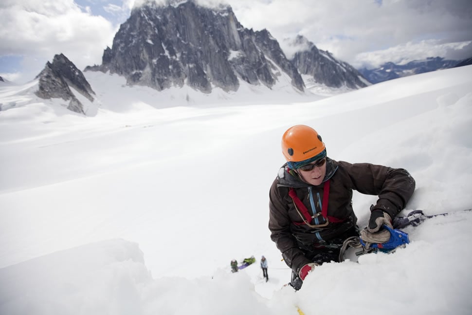 A mountaineer climbing in Alaska