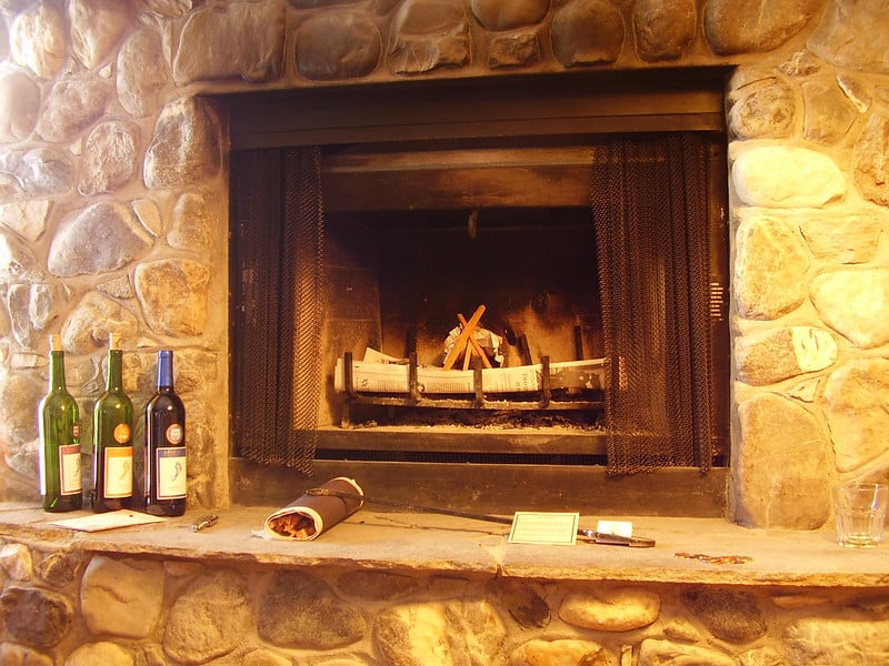 A firepit and some spirits at the Emerald Lake Lodge