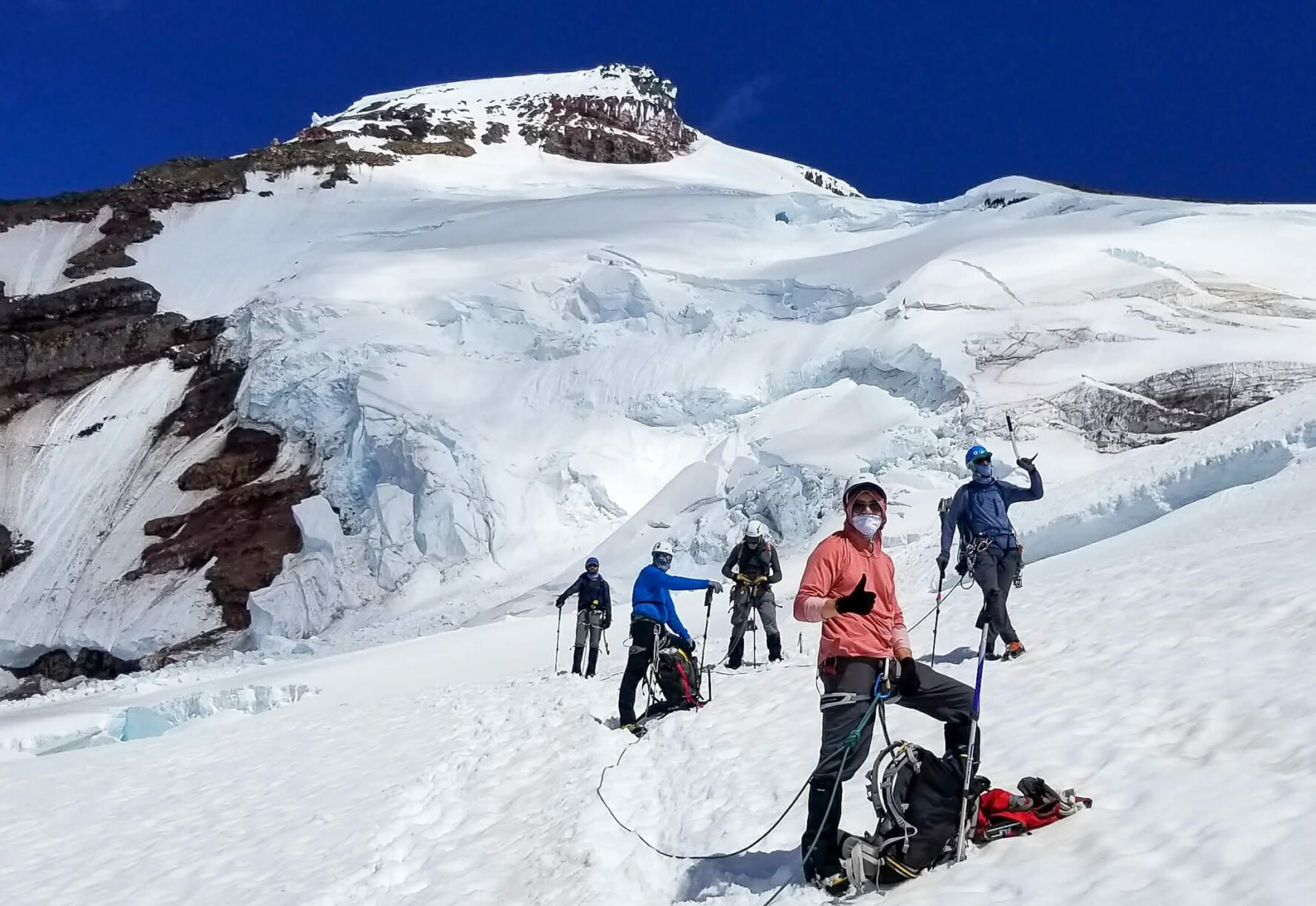 Guided mountaineering seminar, Mt Baker, Washington