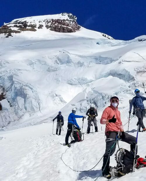 Guided mountaineering seminar, Mt Baker, Washington